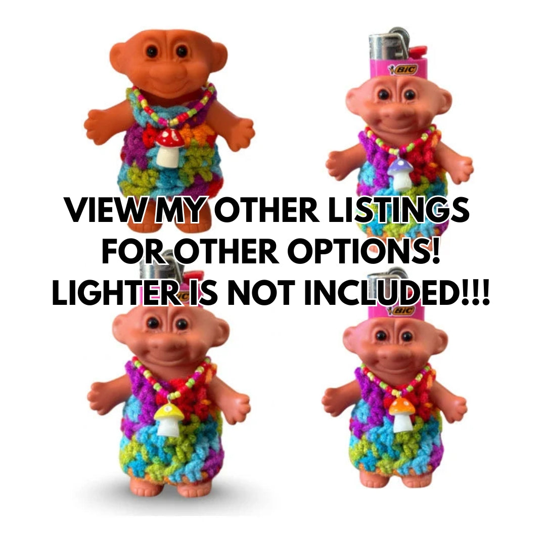 Mushroom Necklace & Dress Troll Lighter Case Cover - Nostalgic Gift! Many Options to choose from
