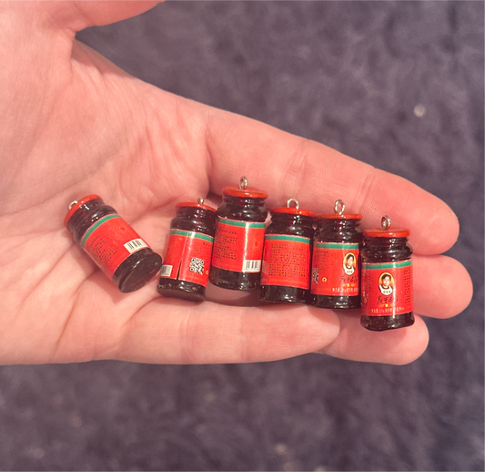 6pcs Mini Jar Of Chili Oil Charms