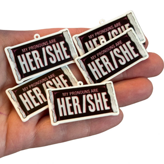 5pcs Hersheys Her/She pronouns charms