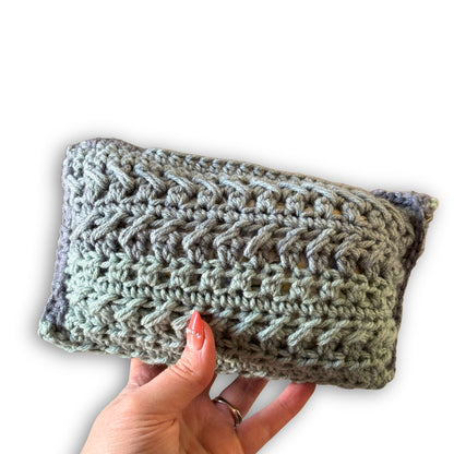 Blue Stripes Floral - Padded Stash Bag