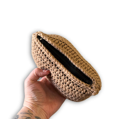 Light Brown Beige & Black - Padded Stash Bag