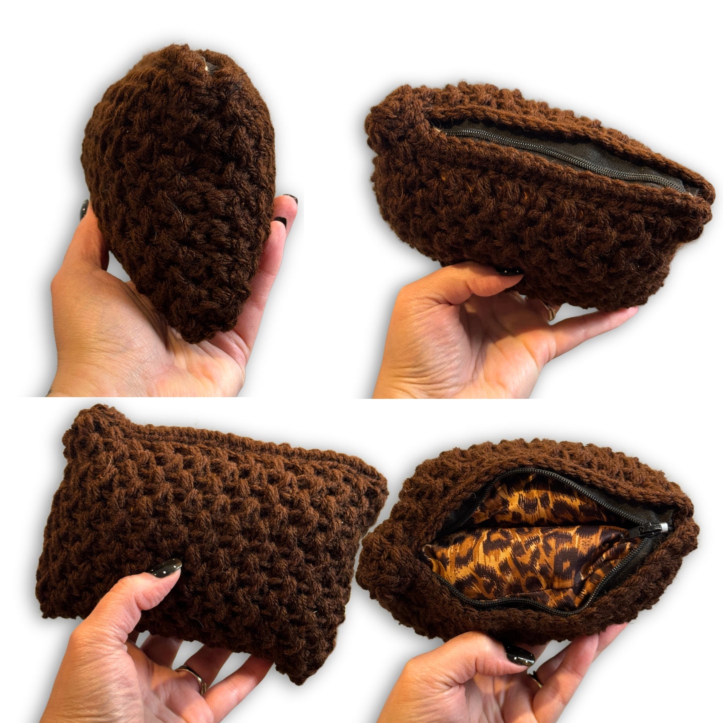 Brown Cheetah Animal Print - Padded Stash Bag