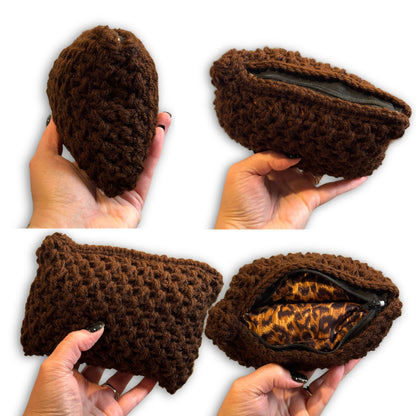 Brown Cheetah Animal Print - Padded Stash Bag