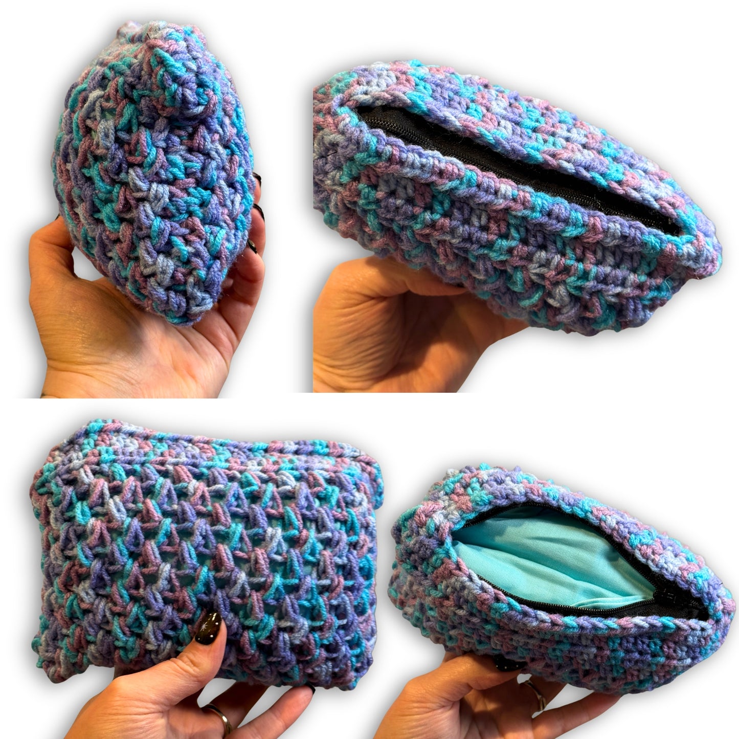 Blue Purple Multi Color - Padded Stash Bag