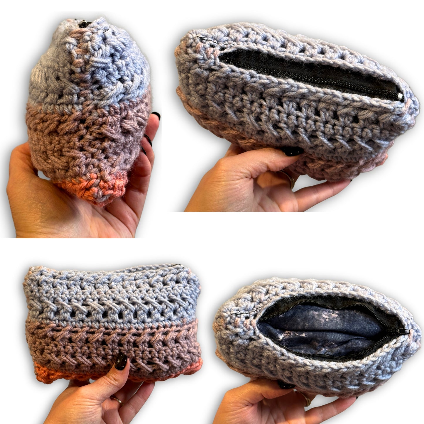 Blue Purple Red Stripes - Padded Stash Bag