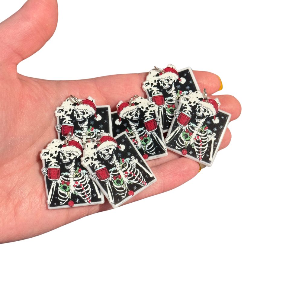 6pcs Santa Skeleton Drink Beer Charms