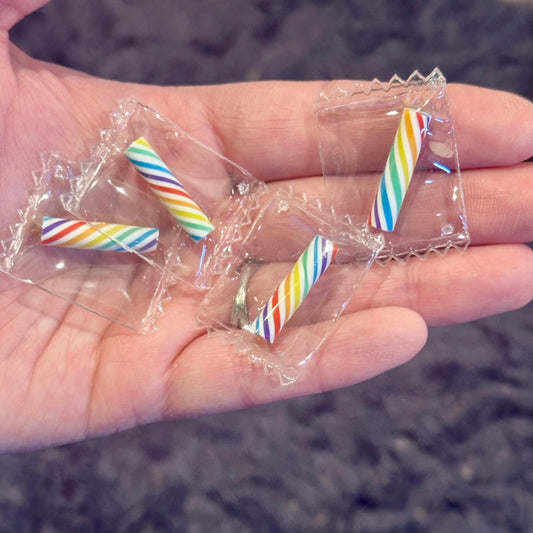 4pcs Striped Rainbow Candy Charms