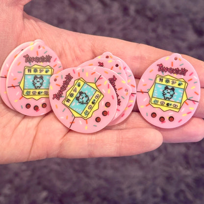 8pcs Pink Tamagotchi Digipet Charms