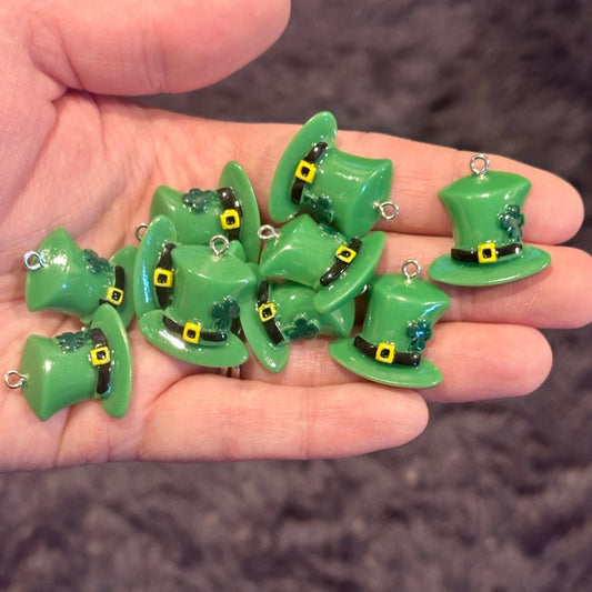 10pcs St. paddy’s Green Hat charms