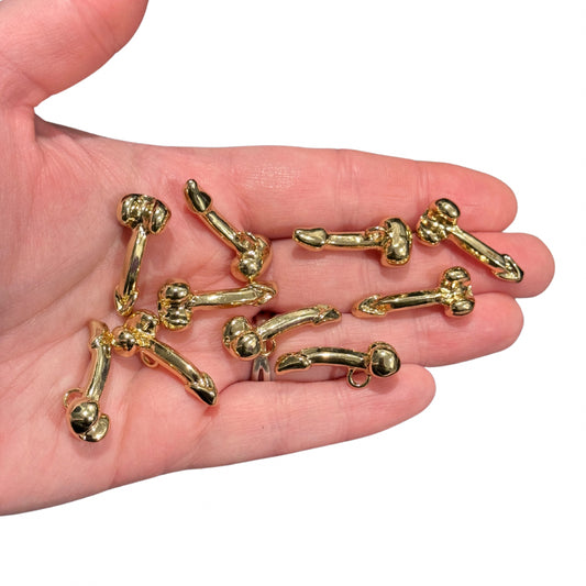 10pcs Gold Penis Charms