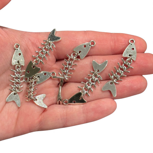 6pcs Classic Fishbone Charms