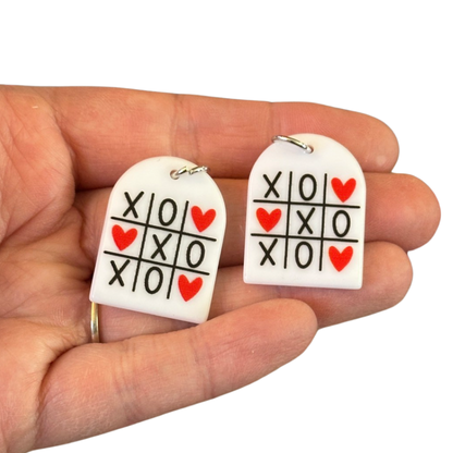 6pcs XO Heart Tic Tac Toe Charms