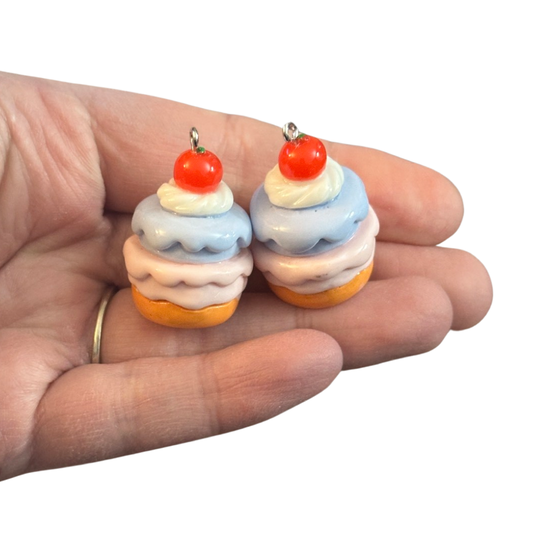 2pcs Cherry on top Cake Charms