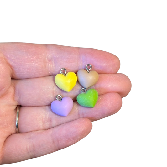 4pcs Assorted Heart Charms