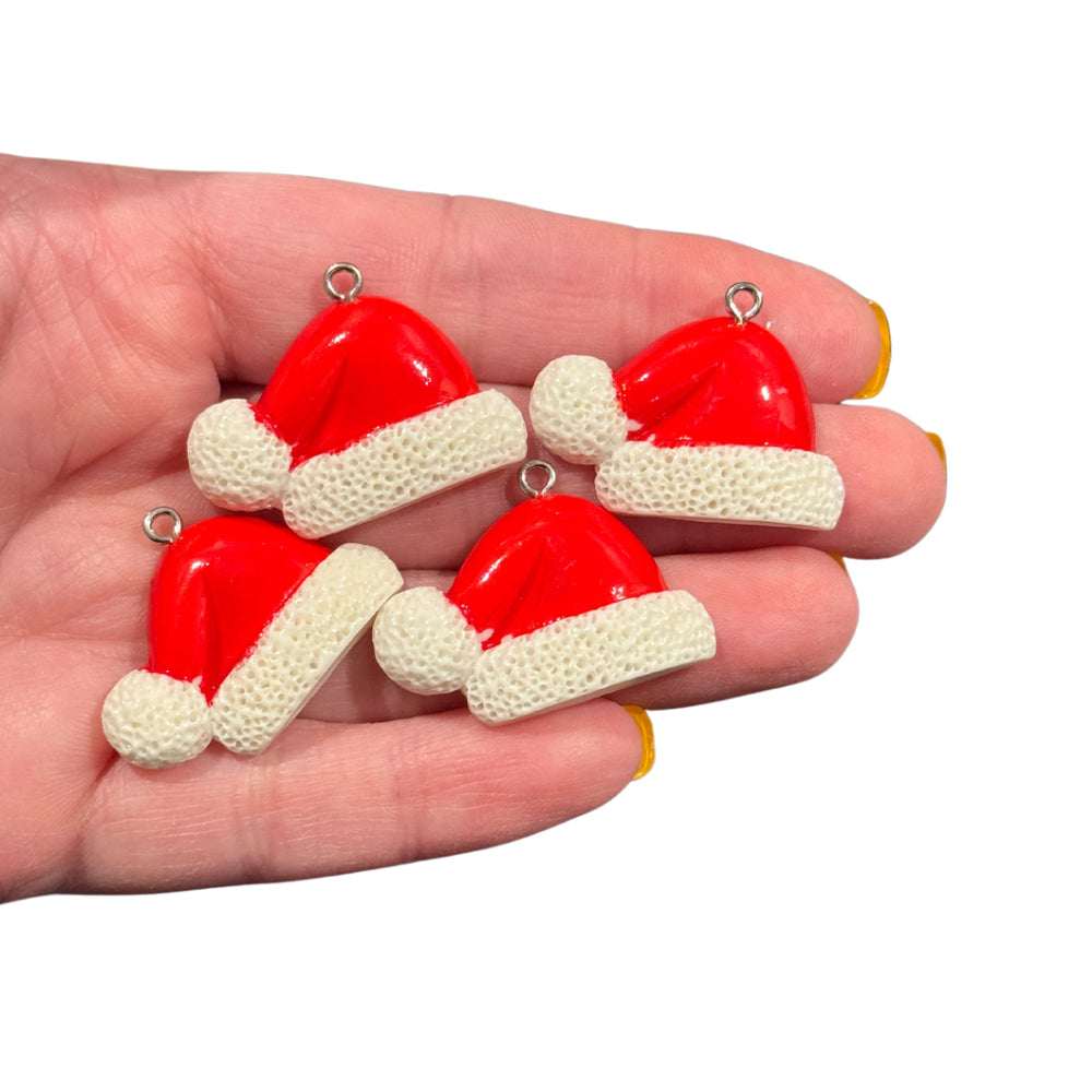 4pcs Classic Santa Hat Charms