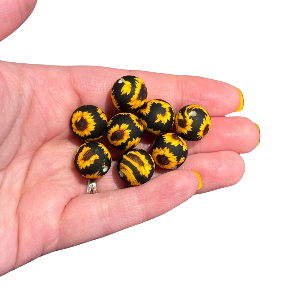 8pcs Sunflower Focal Beads