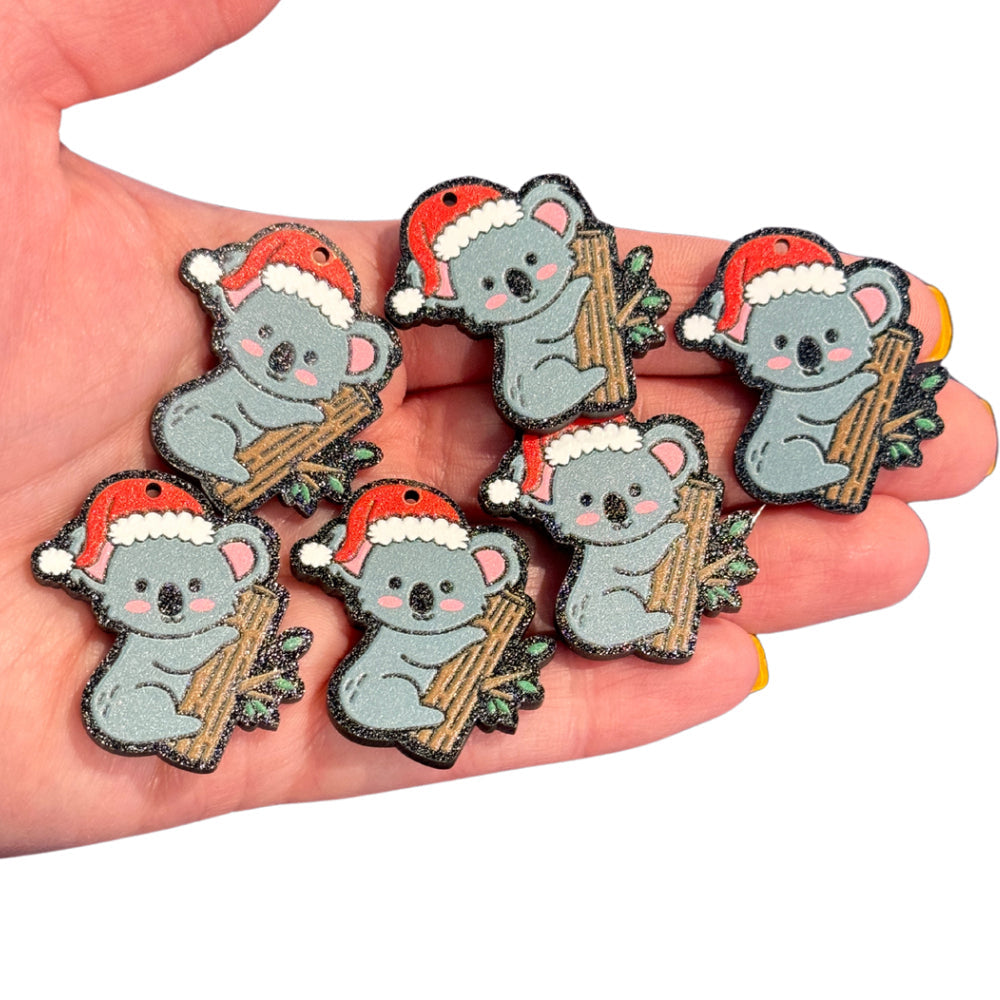 6pcs Christmas Koala Bear Charms