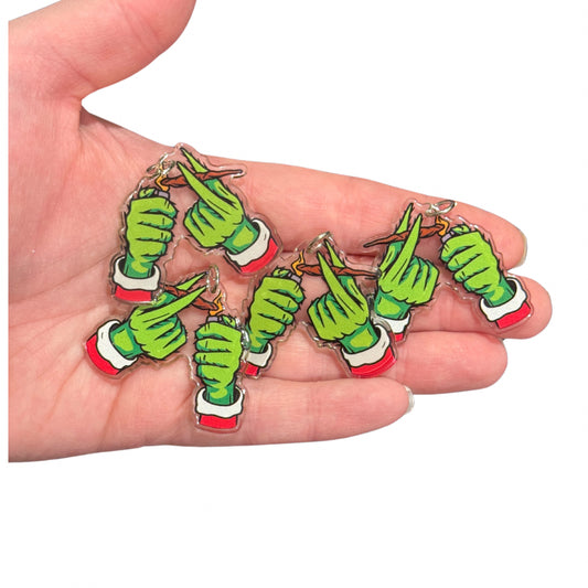 4pcs Christmas Grinch Holding Joint Charms