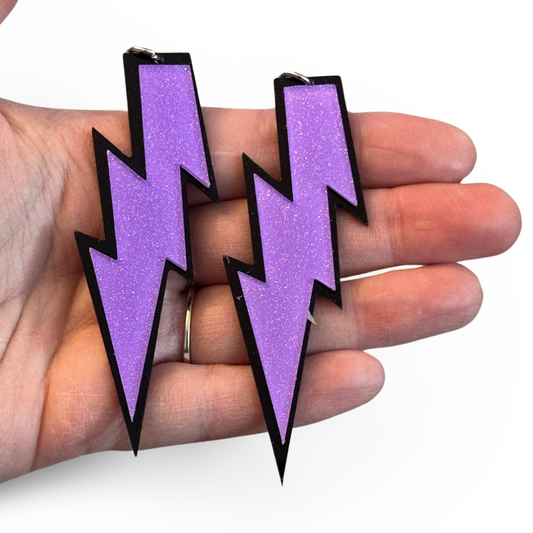 2pcs Purple Lightening Bolt Charms