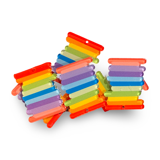 6pcs Stacked Rainbow of colors charms