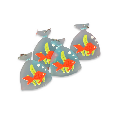 4pcs Gold Fish in bag charms