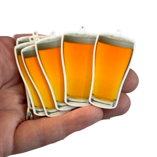 6pcs glass of beer Charms