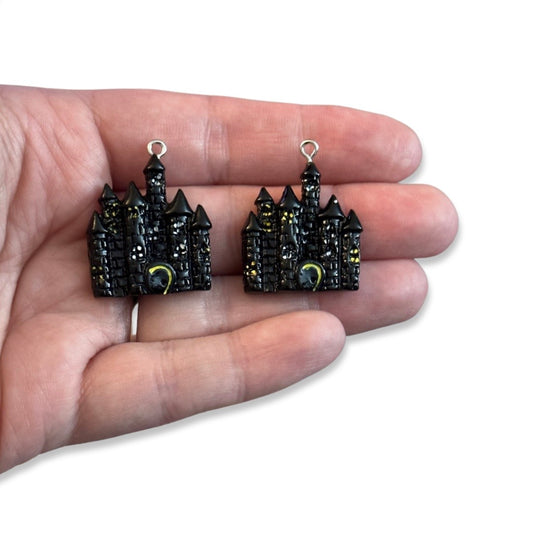 2pcs Haunted House Dracula’s castle charms