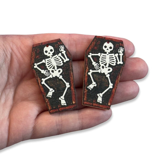 6pcs Skeleton Coffin Charms