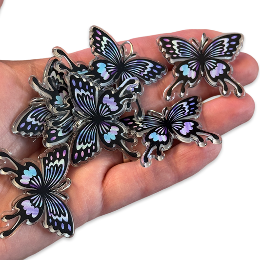 8pcs Blue & Purple Butterfly Charms