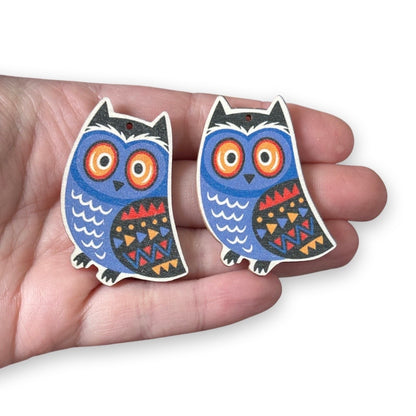 6pcs Halloween Purple Owl Charms