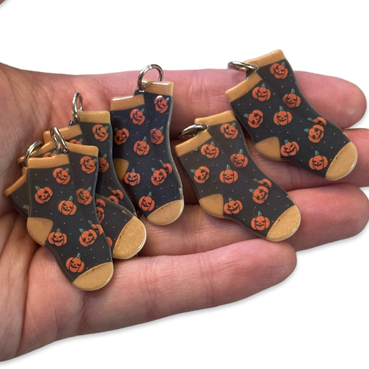 6pcs Halloween Pumpkin Sock Charms