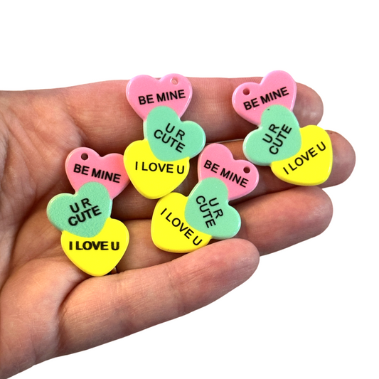 4pcs Stacked Heart Candy charms
