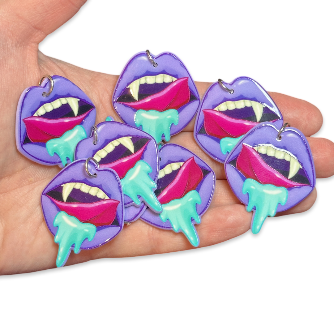 8pcs Purple Sexy Vampire Lips Charms