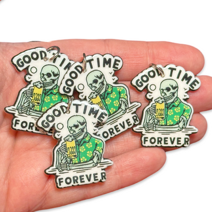 4pcs Good time Forever skeleton charms