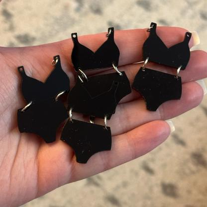 4pcs Black Swimsuit Charms