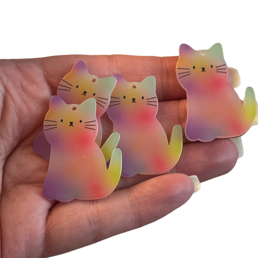4pcs Rainbow cat charms