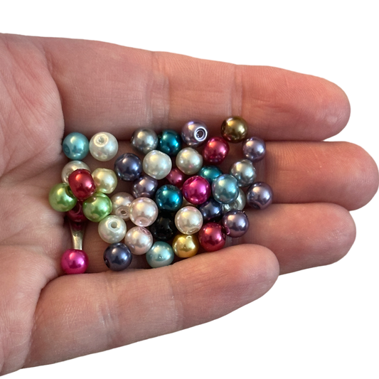 40pcs Small imitation colored pearl beads