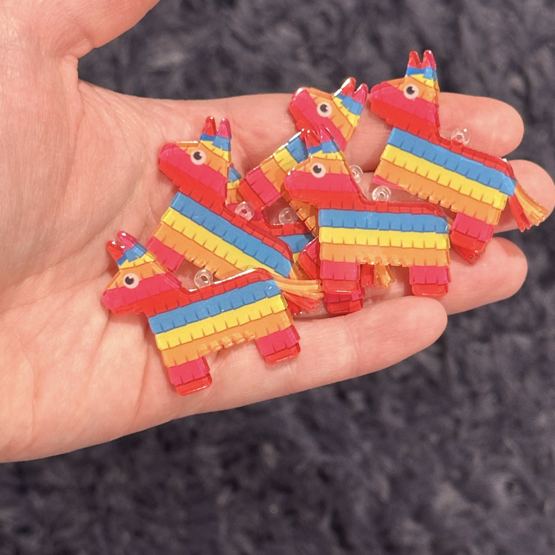 6pcs Mexican Piñata Donkey Charms