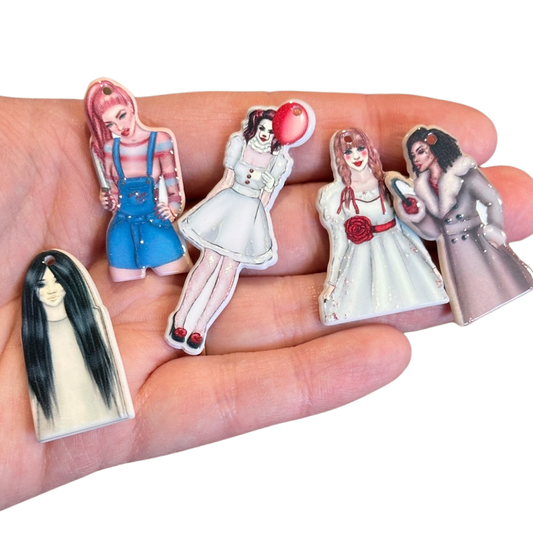 5pcs Horror Goth Girl Charms