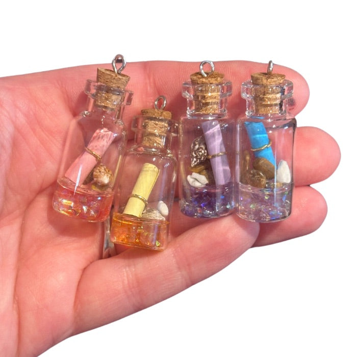 4pcs Colorful Message in a Bottle Charms