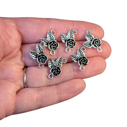 6pcs Vintage Rose shaped connectors