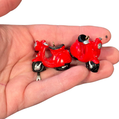 2pcs Red scooter charms