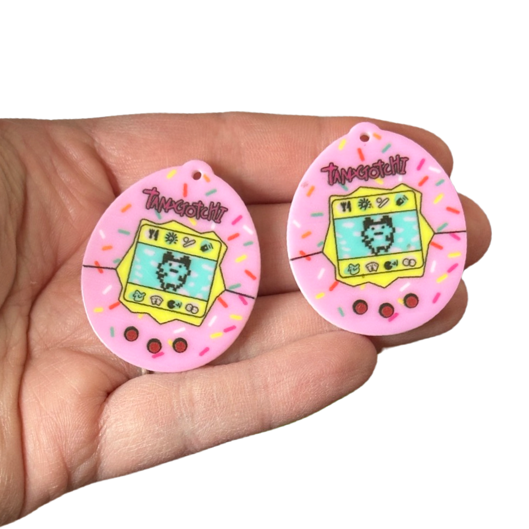 8pcs Pink Tamagotchi Digipet Charms