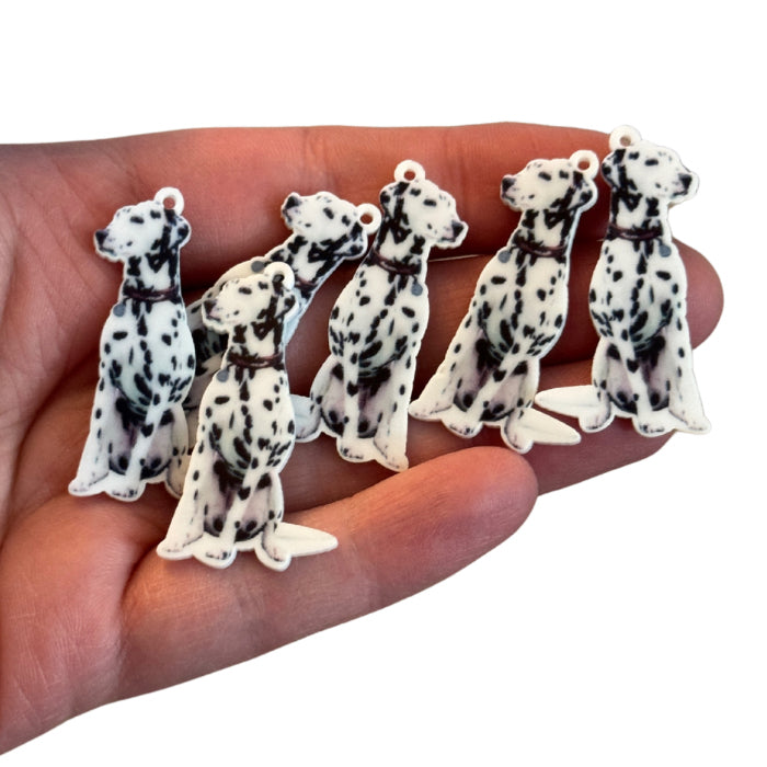 6pcs Dalmatian dog charms