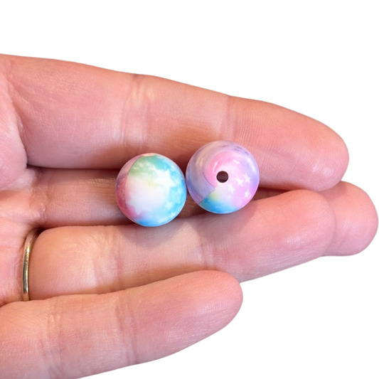 2pcs Pastel Watercolor Stars Hanger Beads