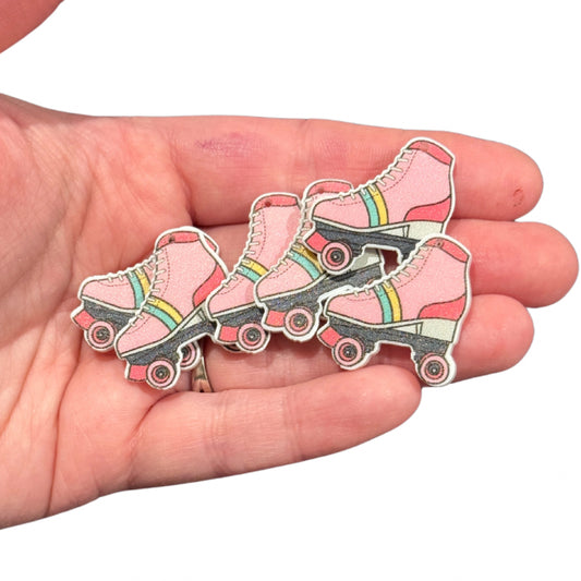 4pcs Classic Pink Roller Skate Charms