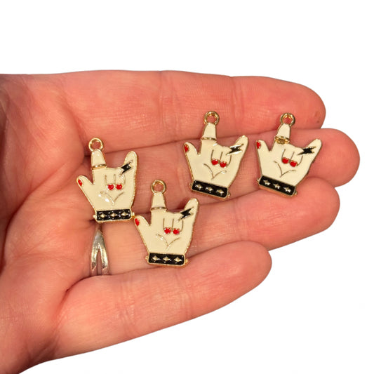 4pcs Rock On hands charms