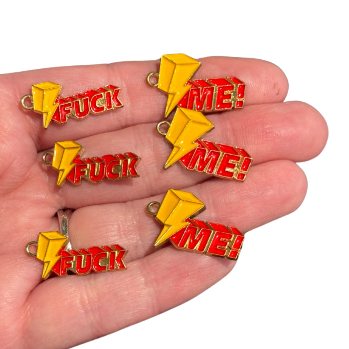 6pcs red set FUCK ME Charms