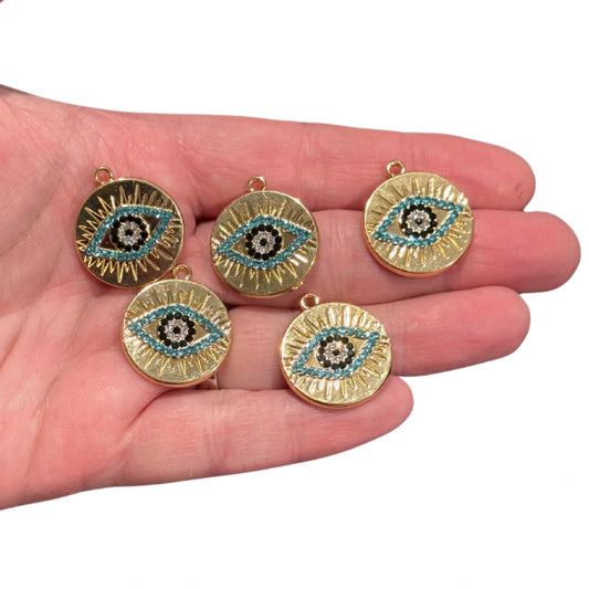 5pcs Glitzy Evil Eye Charms