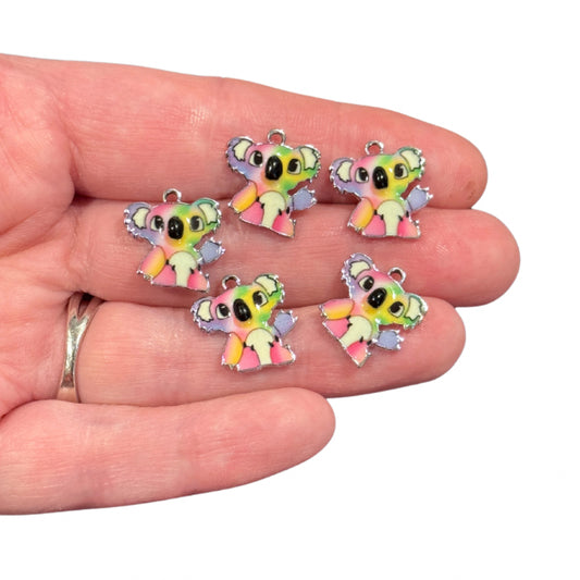 5pcs Colorful Koala Bear Charms